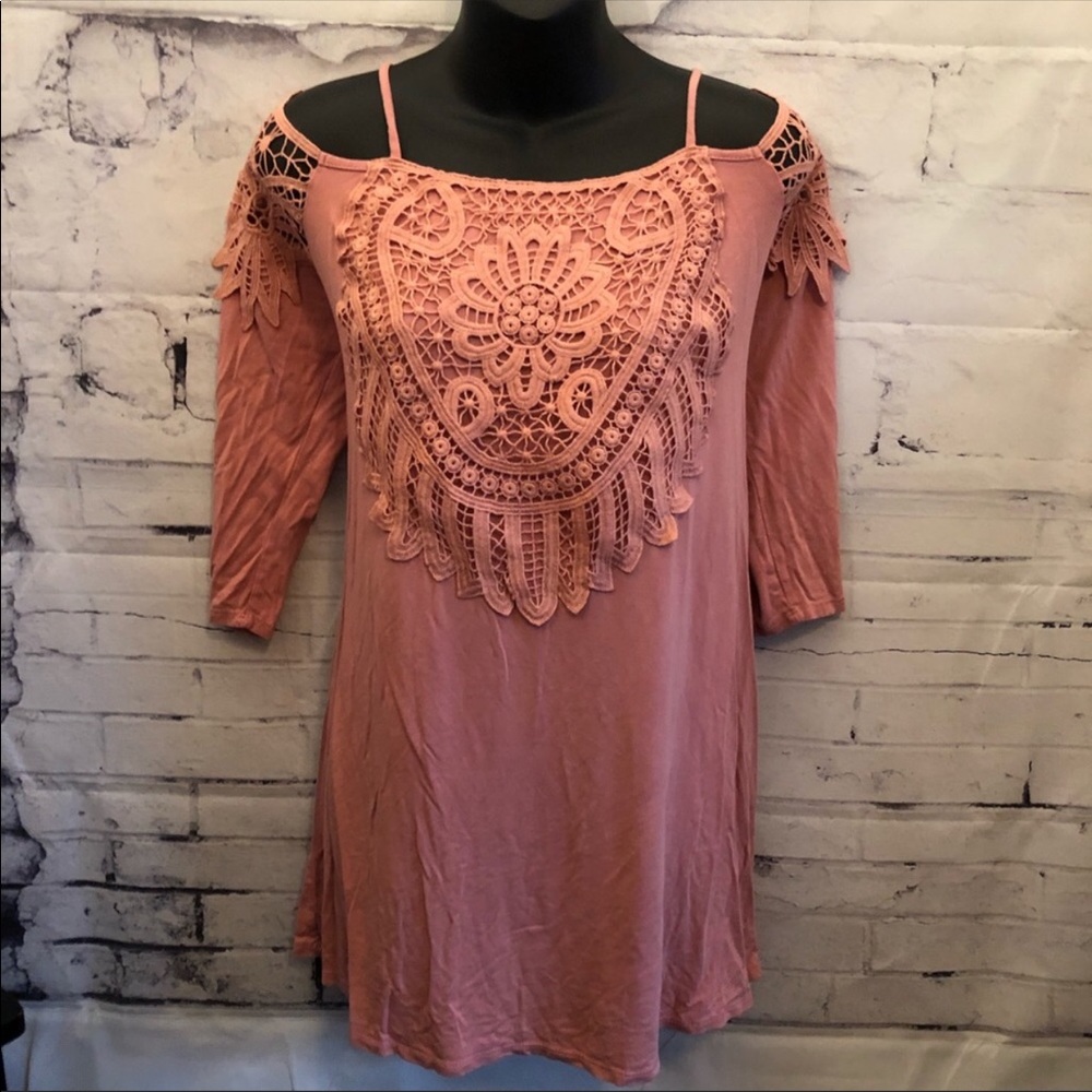 Lace tunic top sz L